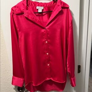 Rachel Zoe Women's Red Satin Blouse